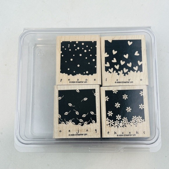 Stampin' Up! Other - Stampin' Up Gently Falling 4 Stamp Set Peace Love Thanks‎ Enjoy 2006